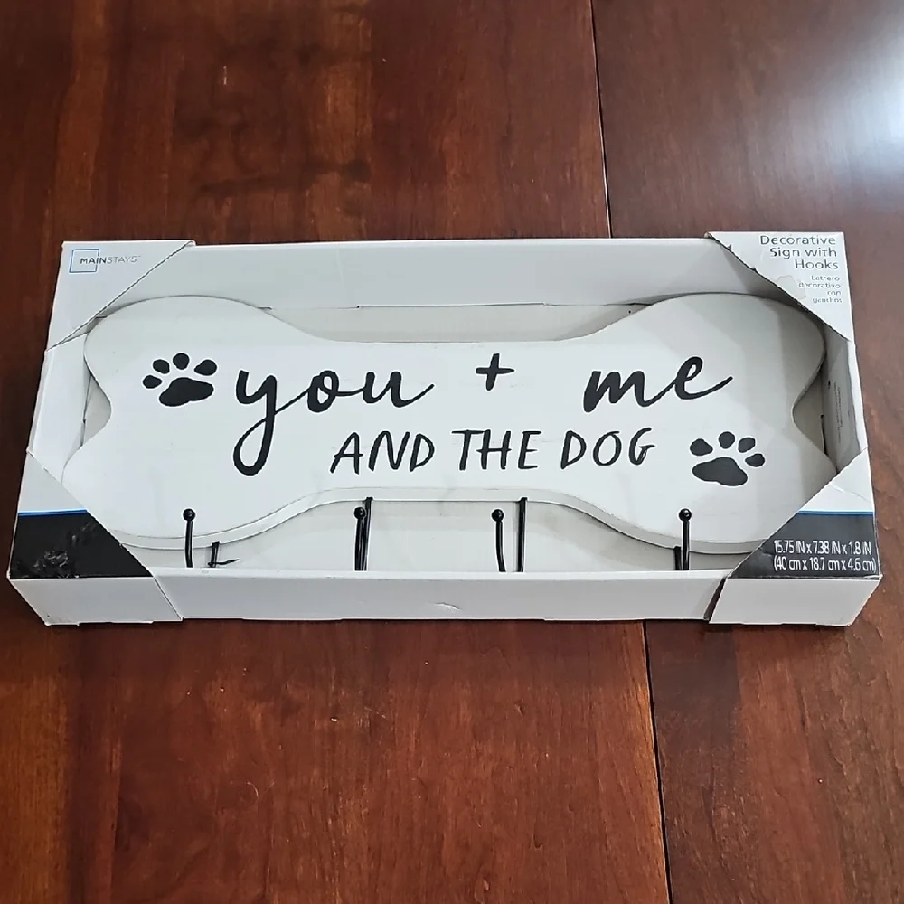Dog Bone Shaped Wall Hook with Paw Prints